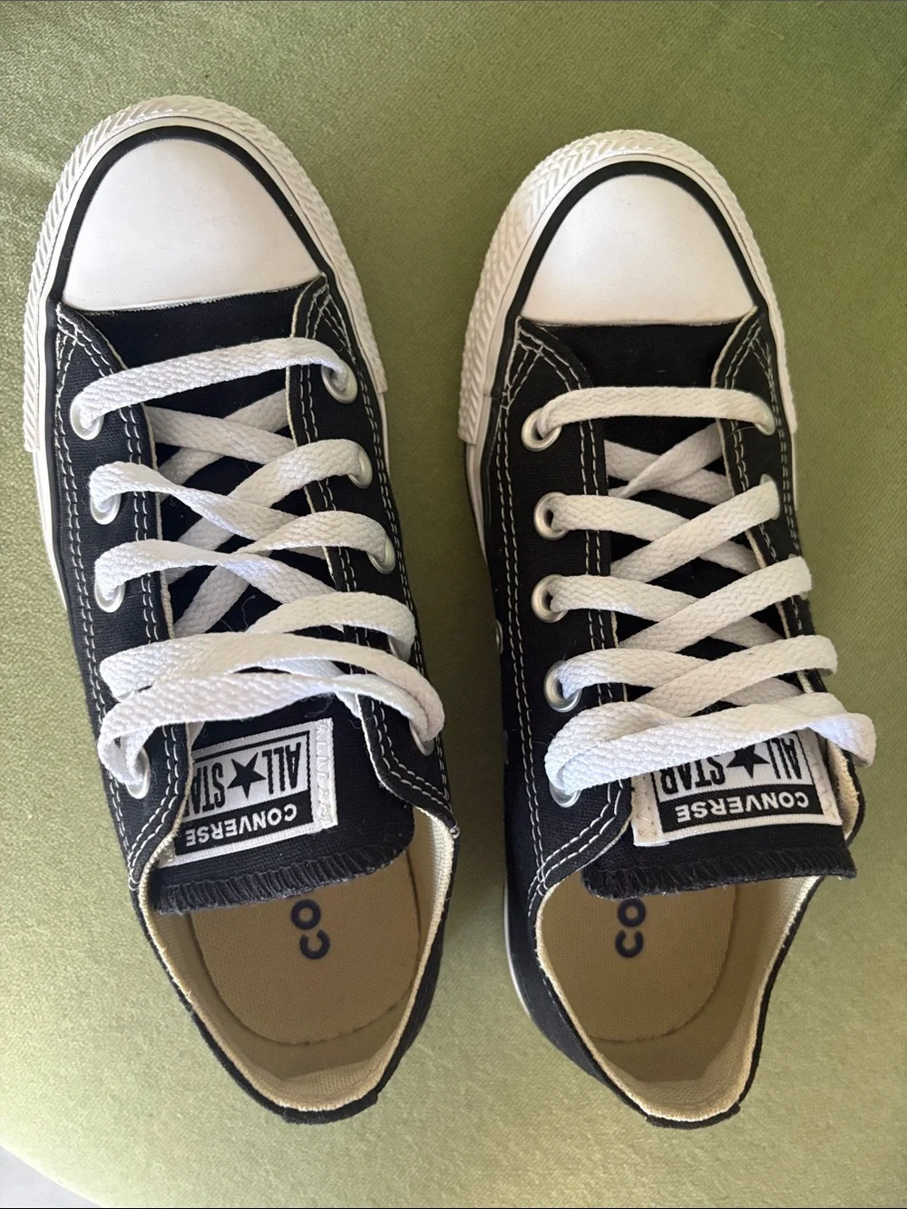 Converse Low Top Sneakers - Black & White. Size 5.5